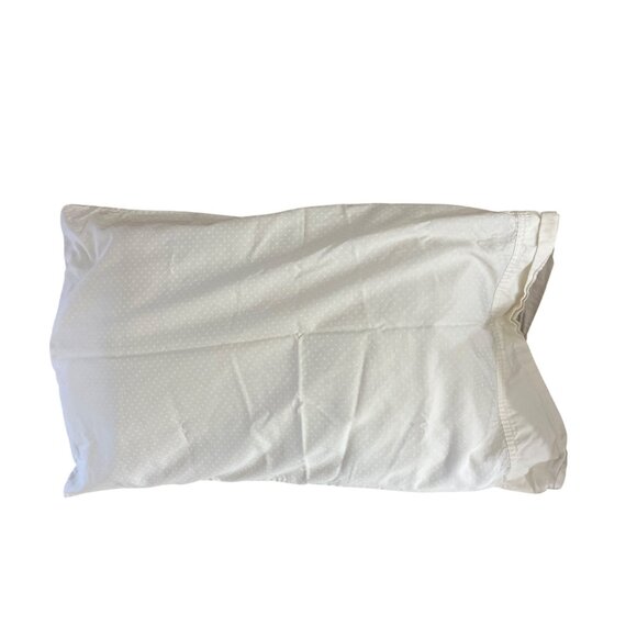 3 White Cotton Pillowcases 30" X 20" Polka Dot Pattern /Plain Standard Size Bedd - Picture 2 of 5